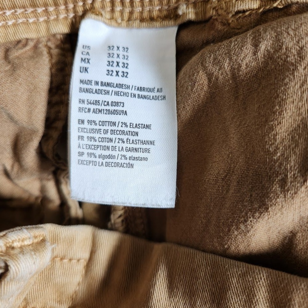American Eagle Extreme Flex Slim Chino Pants Mens 32x32 Khaki Tan Stretch 261 - Picture 5 of 6